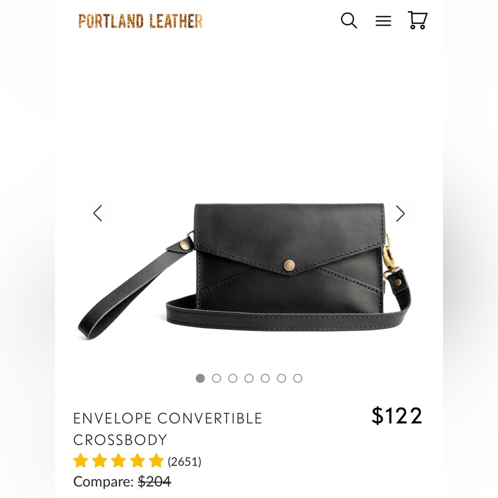 Portland Leather Goods Envelope Convertible Crossbodyy